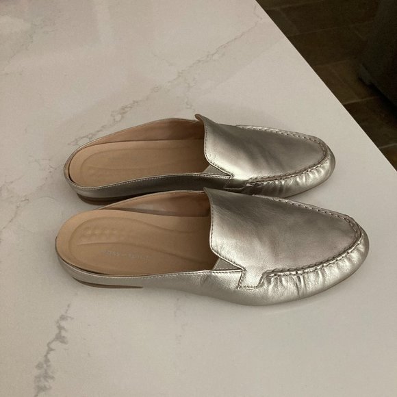 Easy Spirit Leather Mules-Sz 9-Metallic Gold - Picture 1 of 3